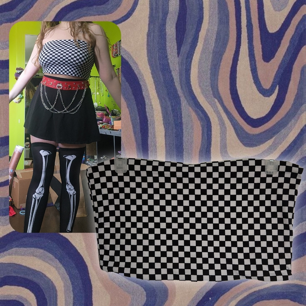 Checkered Tube Top